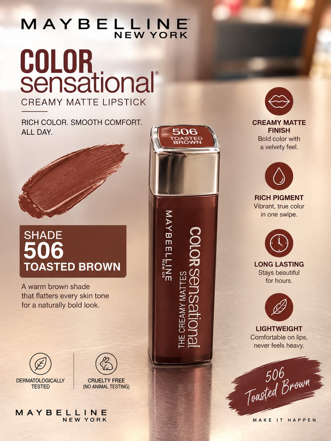 Maybelline New York Color Sensational Creamy Matte Lipstick 3.9g