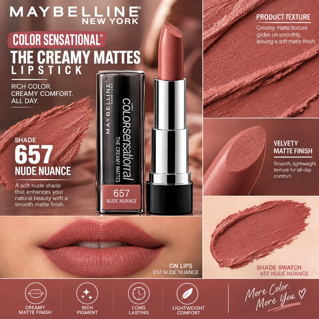Maybelline New York Color Sensational Creamy Matte Lipstick 3.9g