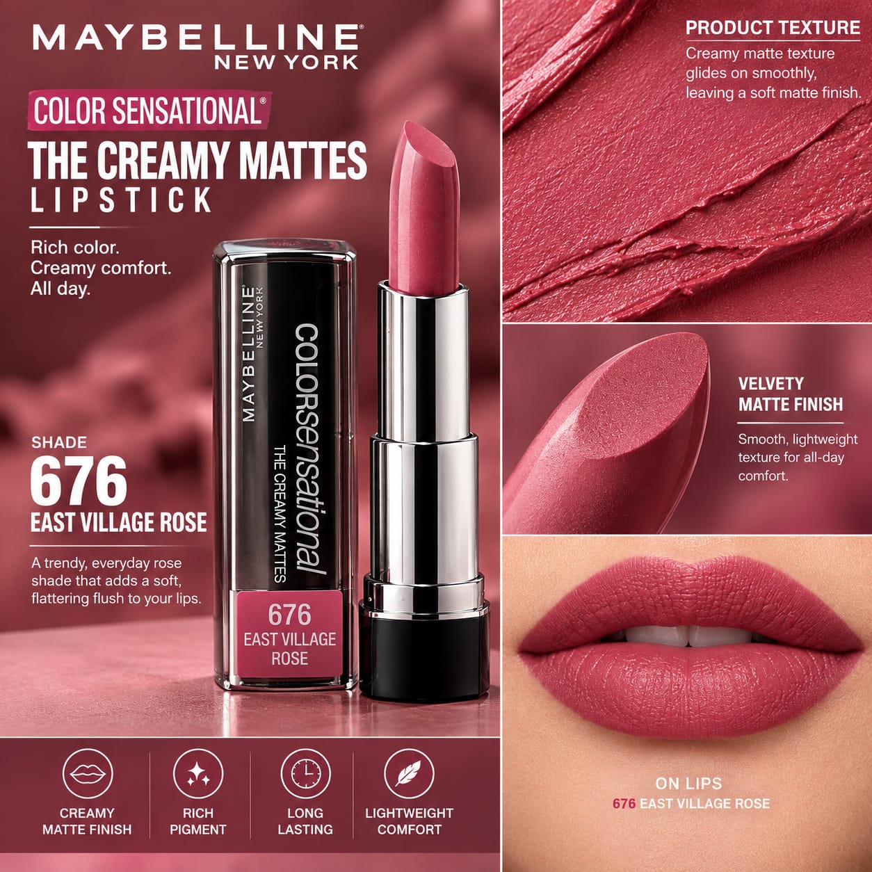 Maybelline New York Color Sensational Creamy Matte Lipstick 3.9g