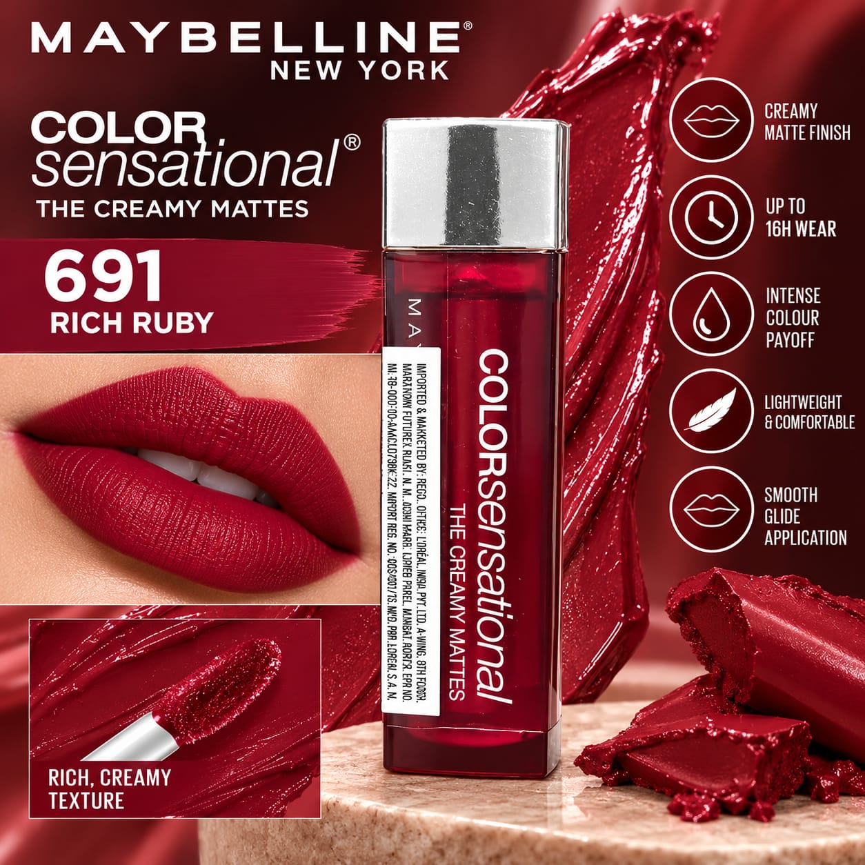Maybelline New York Color Sensational Creamy Matte Lipstick 3.9g