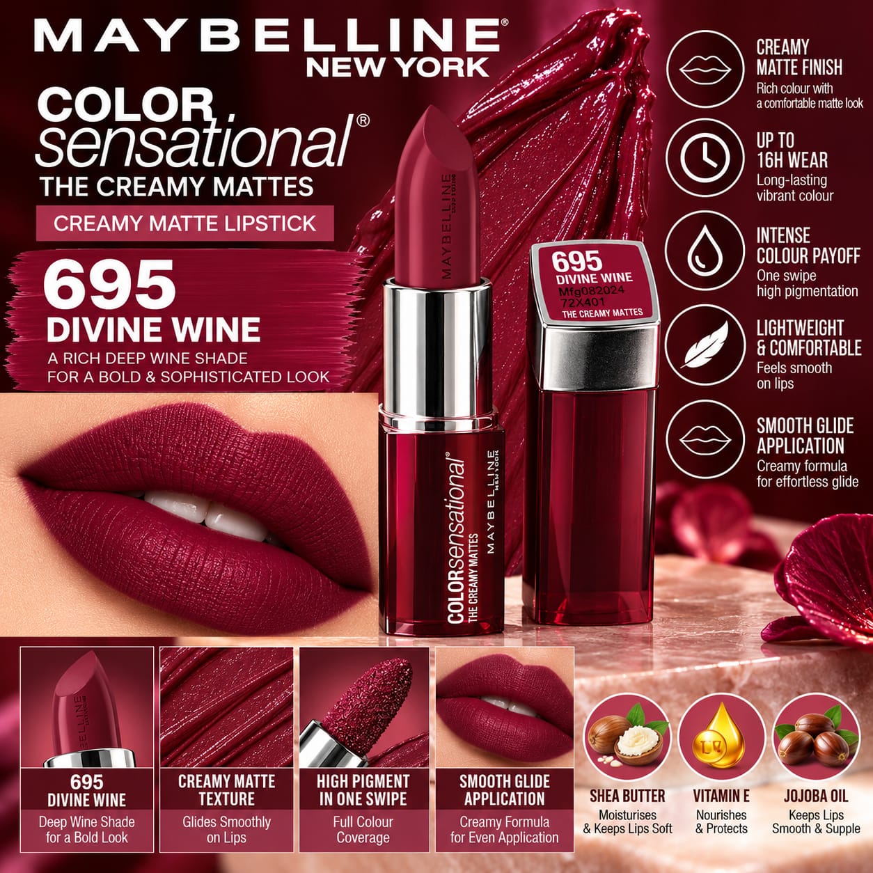 Maybelline New York Color Sensational Creamy Matte Lipstick 3.9g