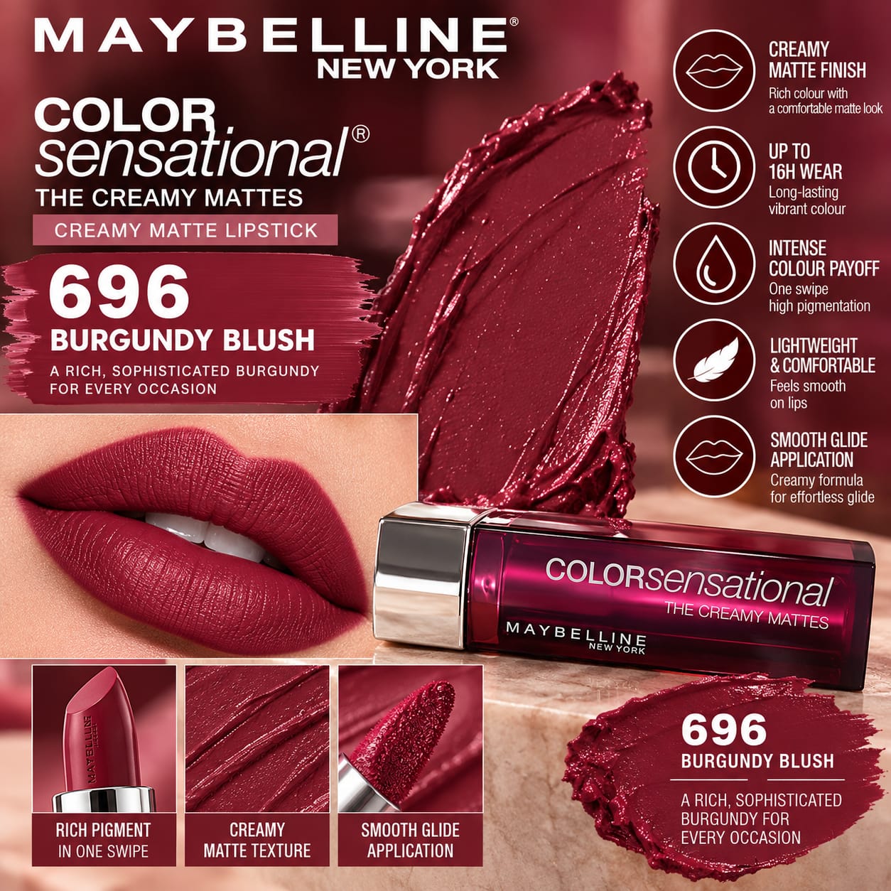 Maybelline New York Color Sensational Creamy Matte Lipstick 3.9g