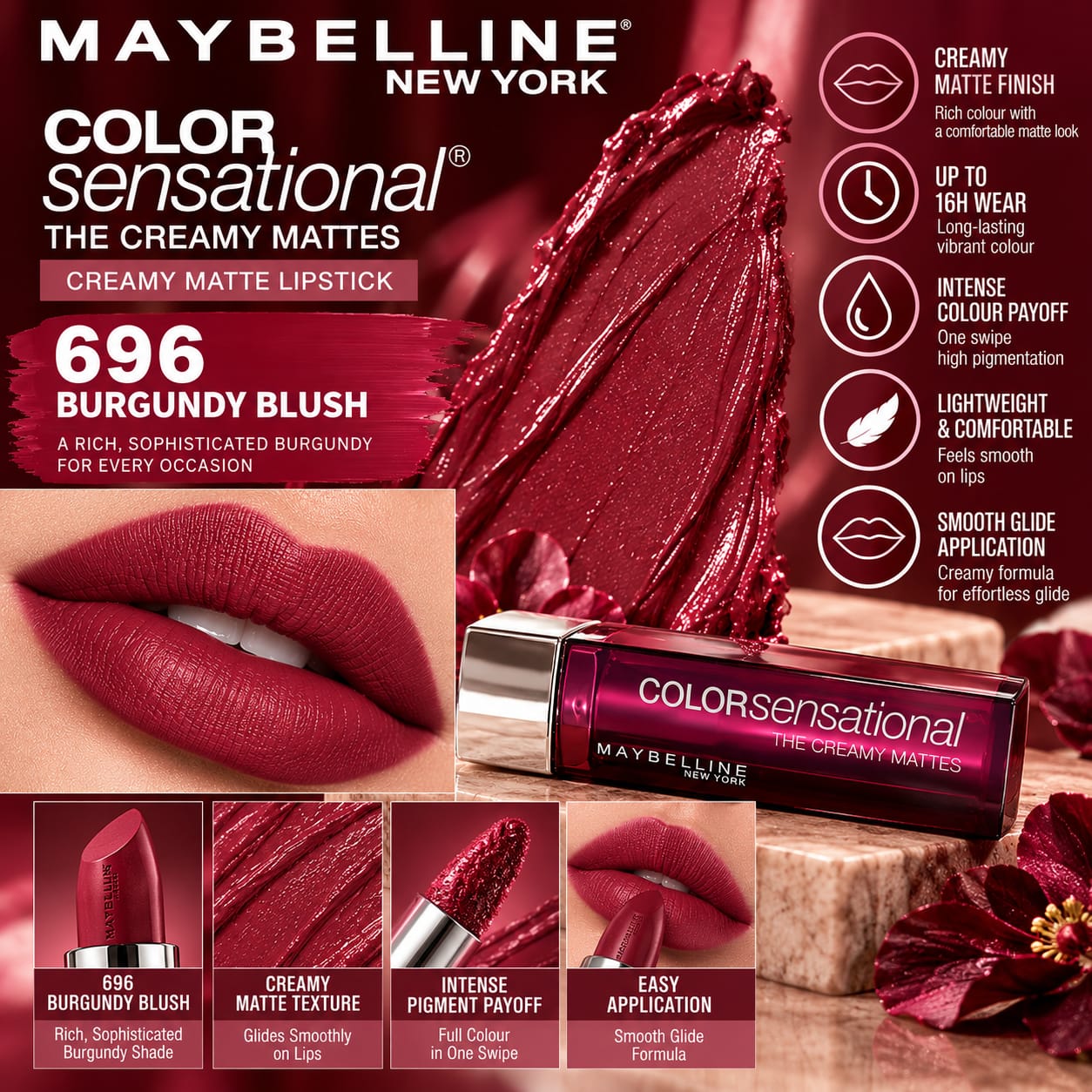 Maybelline New York Color Sensational Creamy Matte Lipstick 3.9g