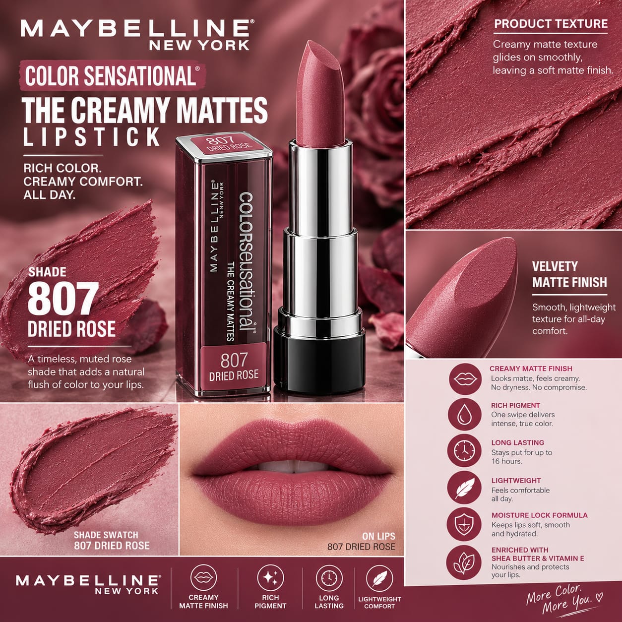 Maybelline New York Color Sensational Creamy Matte Lipstick 3.9g
