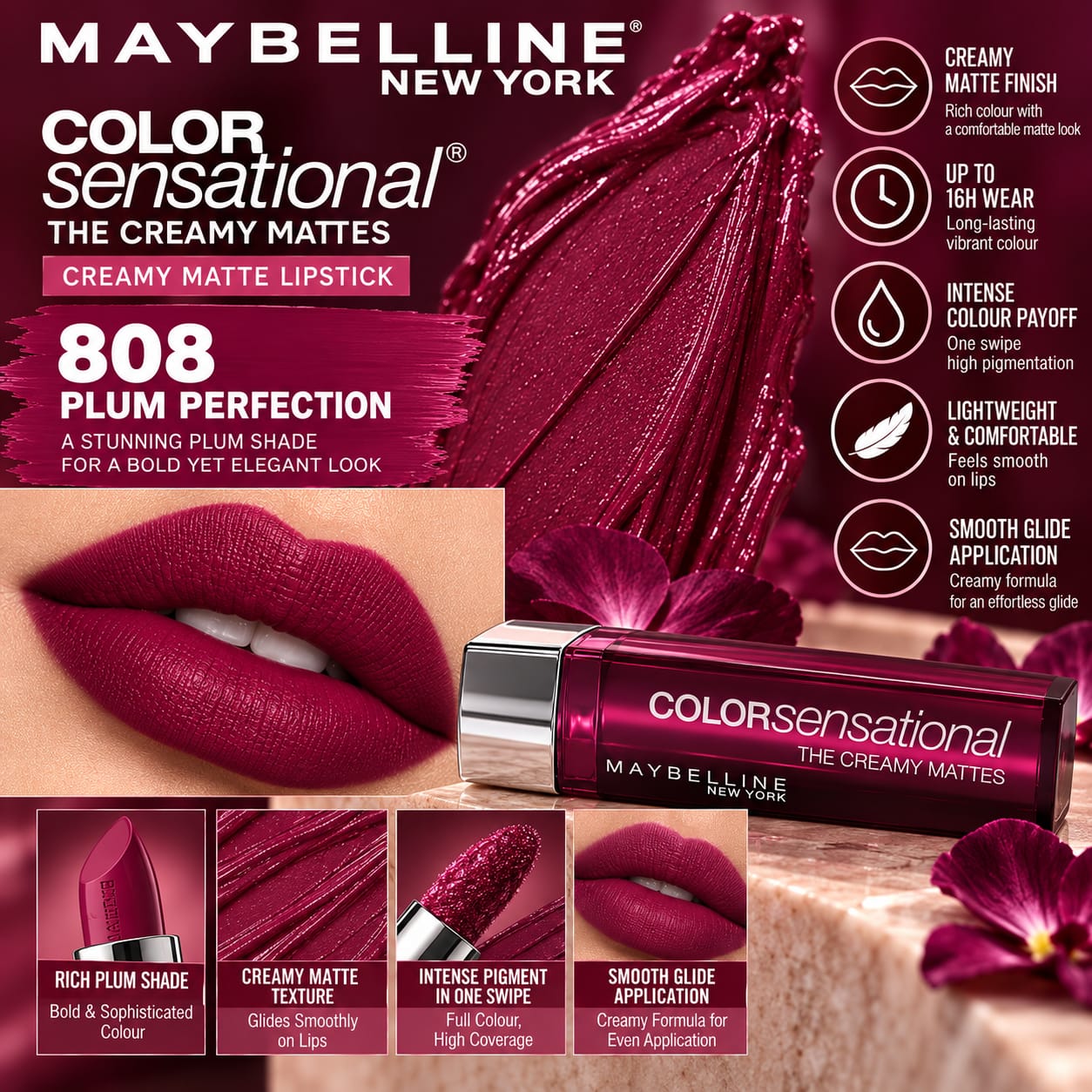 Maybelline New York Color Sensational Creamy Matte Lipstick 3.9g