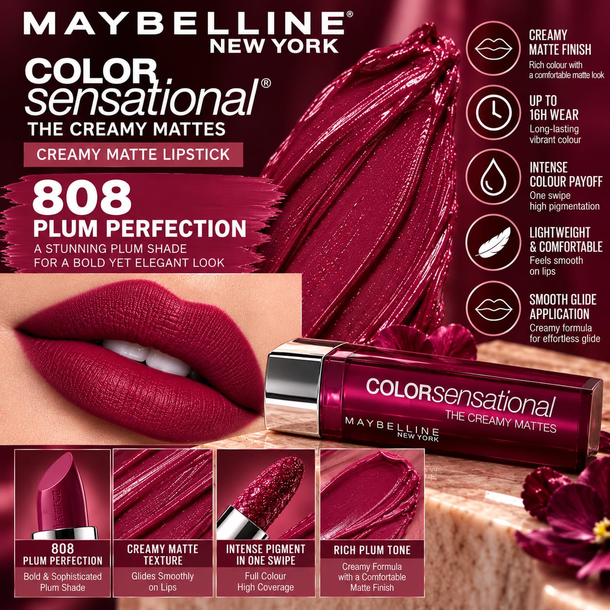 Maybelline New York Color Sensational Creamy Matte Lipstick 3.9g