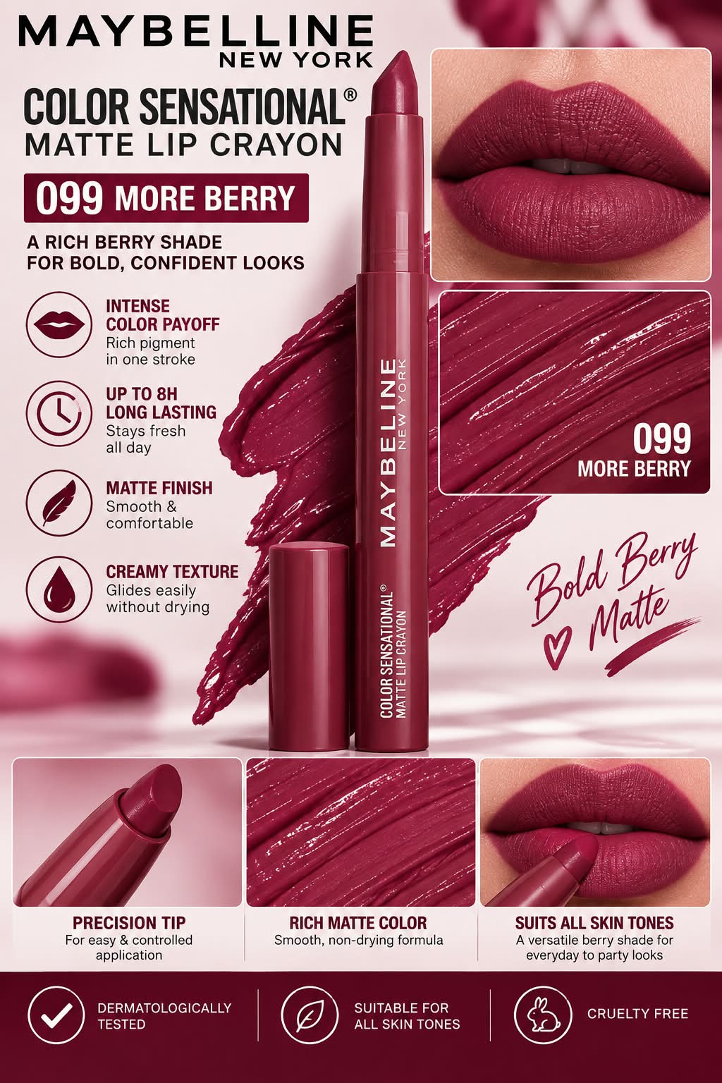 Maybelline New York Color Sensational Ultimattes Lipstick, Matte Finish