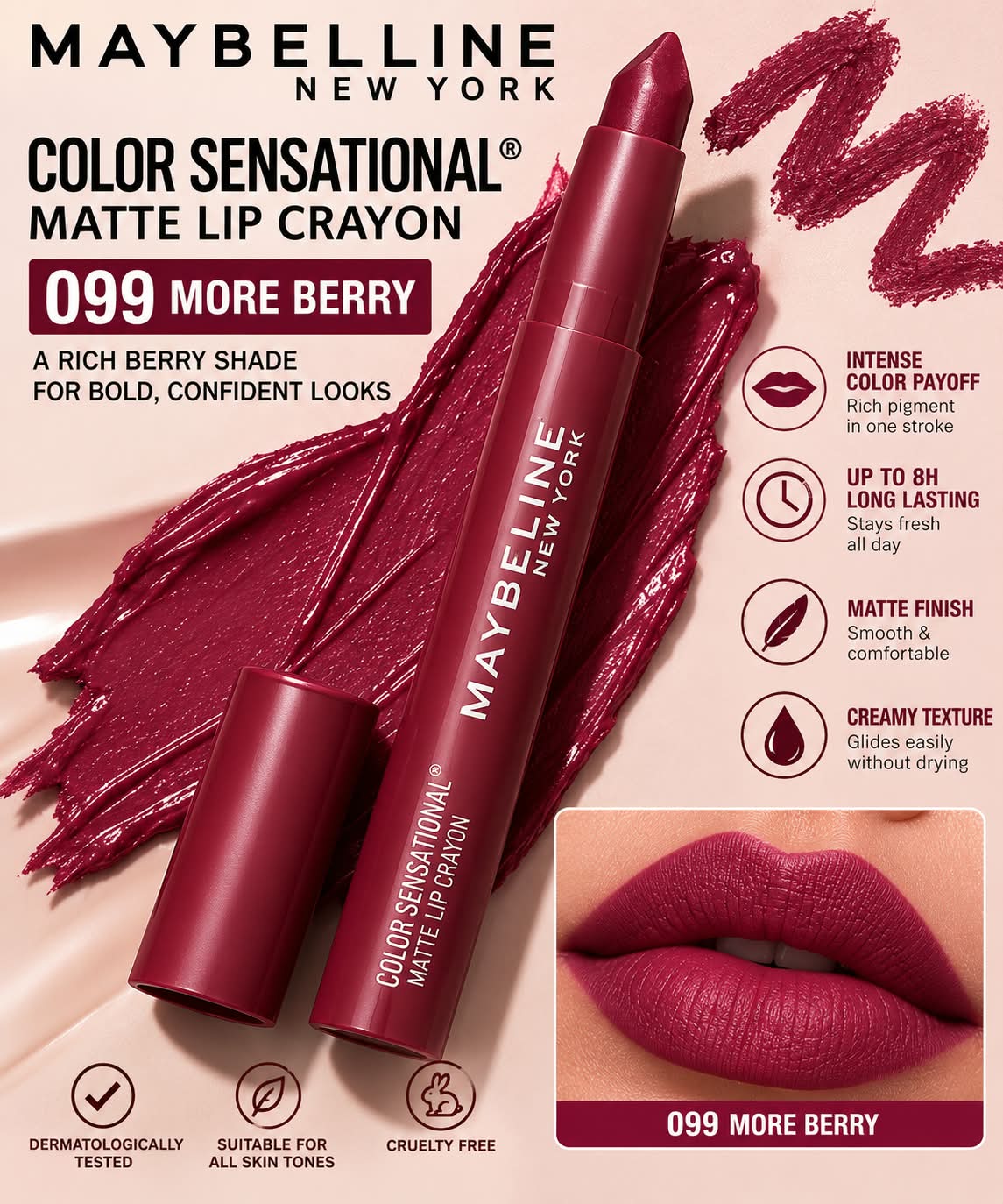 Maybelline New York Color Sensational Ultimattes Lipstick, Matte Finish