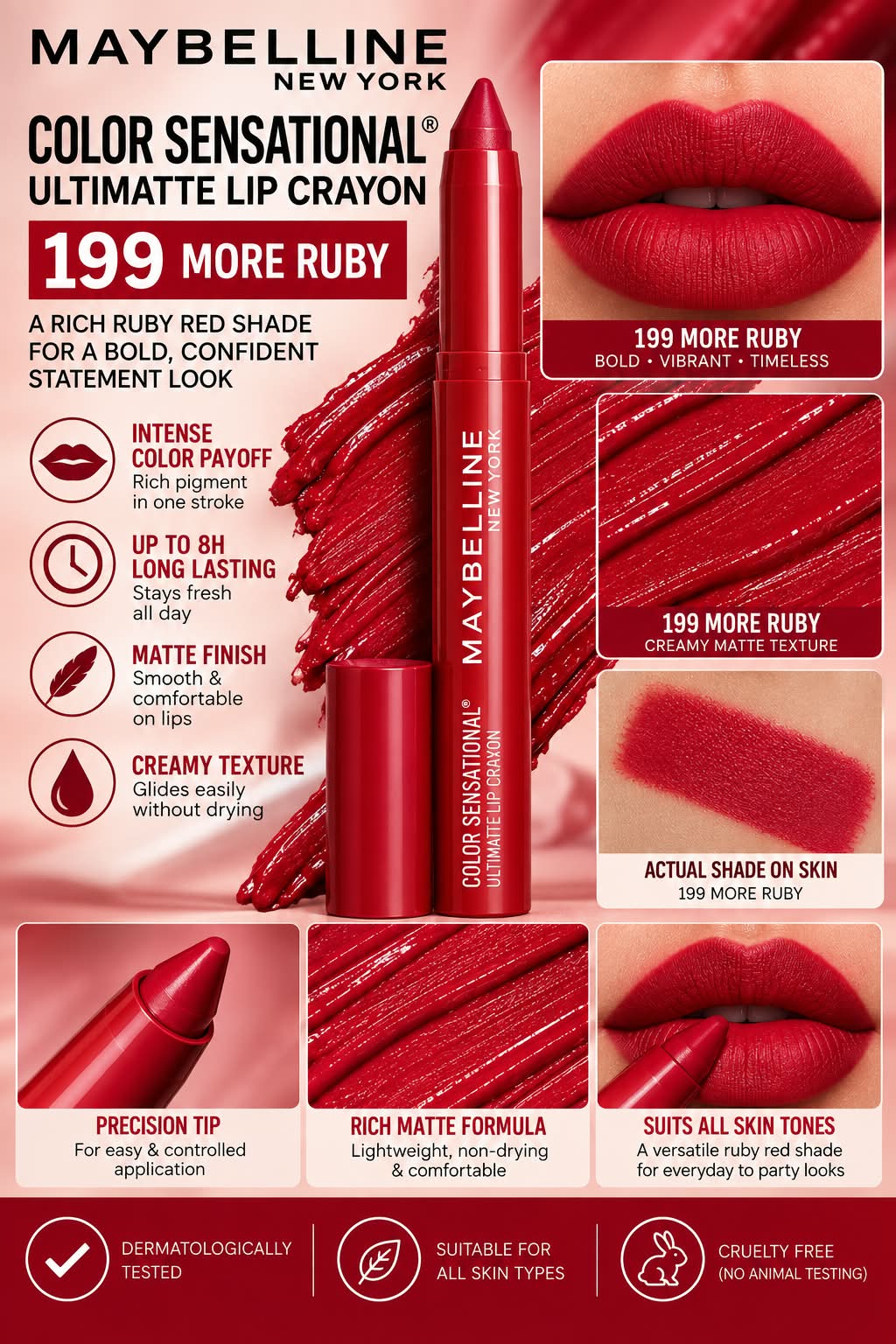 Maybelline New York Color Sensational Ultimattes Lipstick, Matte Finish