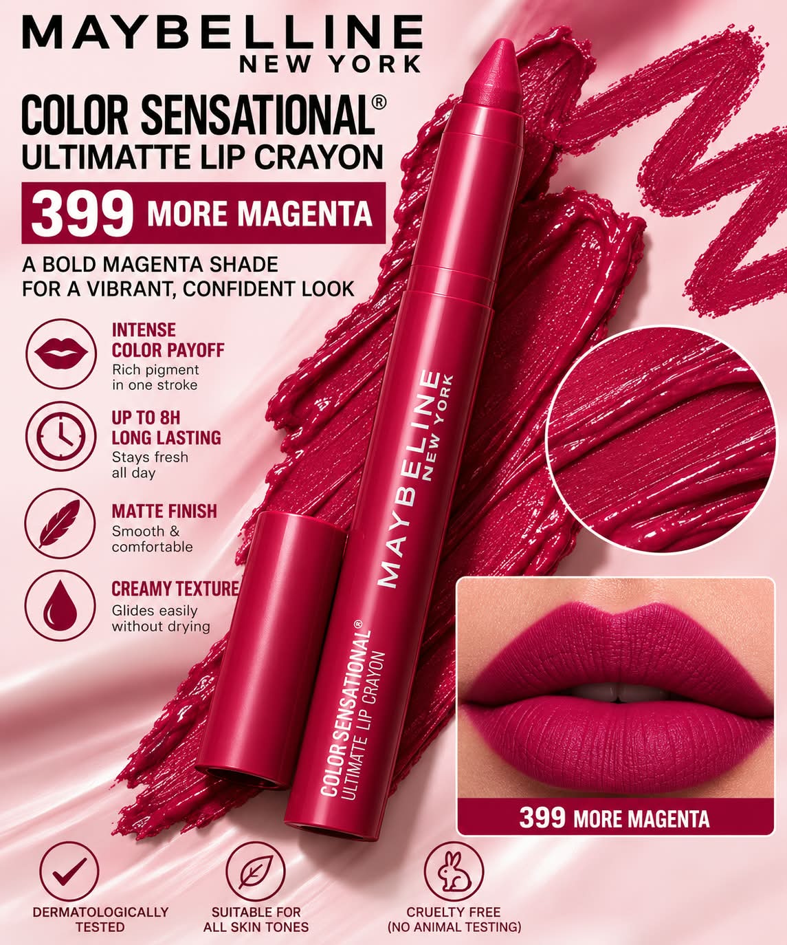 Maybelline New York Color Sensational Ultimattes Lipstick, Matte Finish