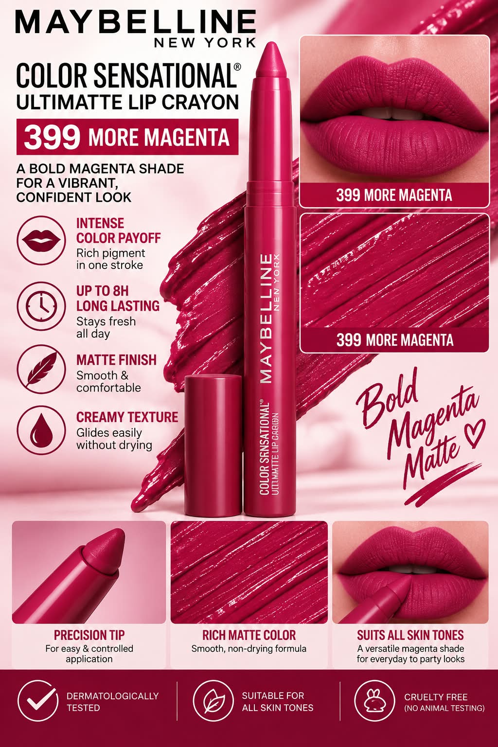 Maybelline New York Color Sensational Ultimattes Lipstick, Matte Finish