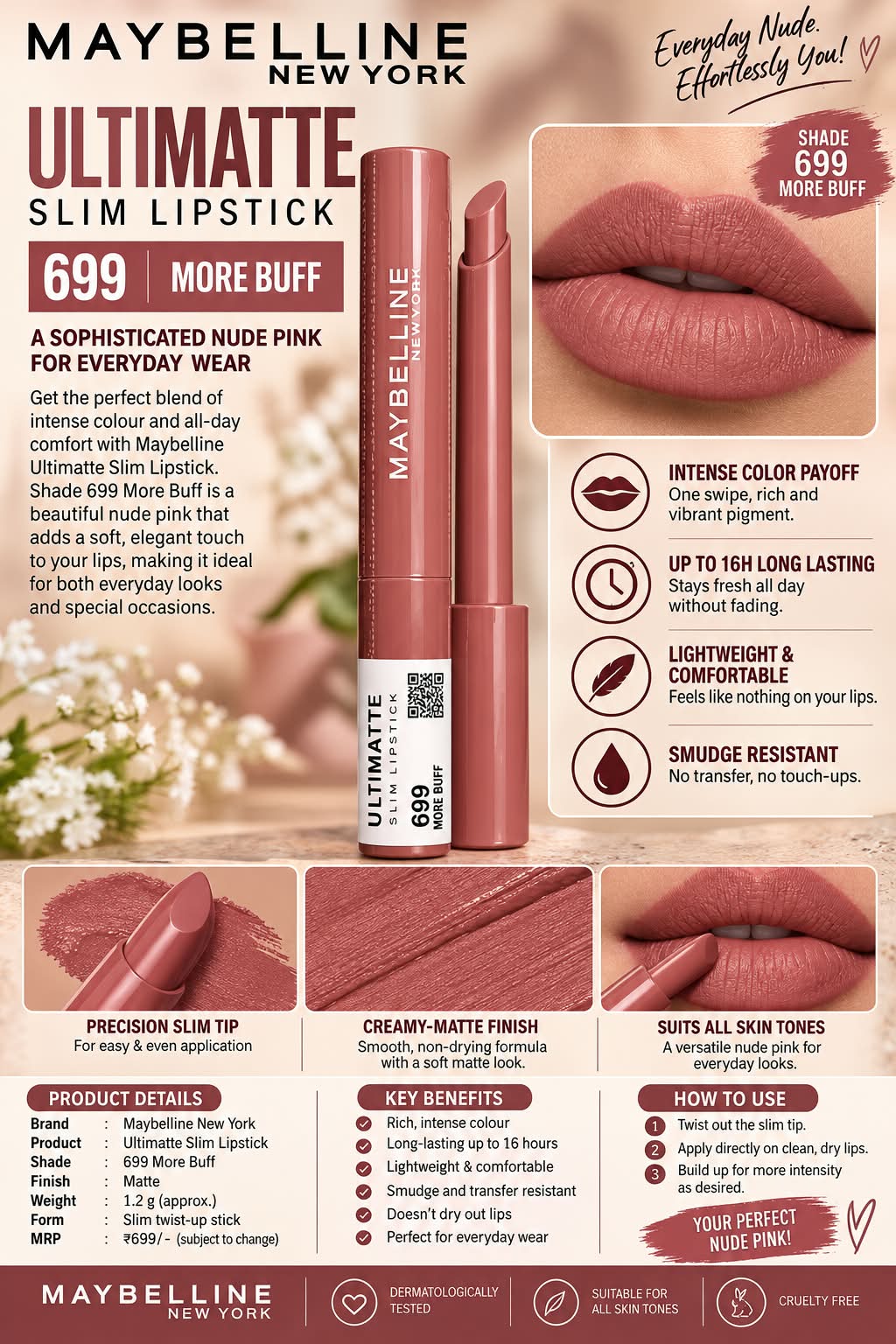 Maybelline New York Color Sensational Ultimattes Lipstick, Matte Finish