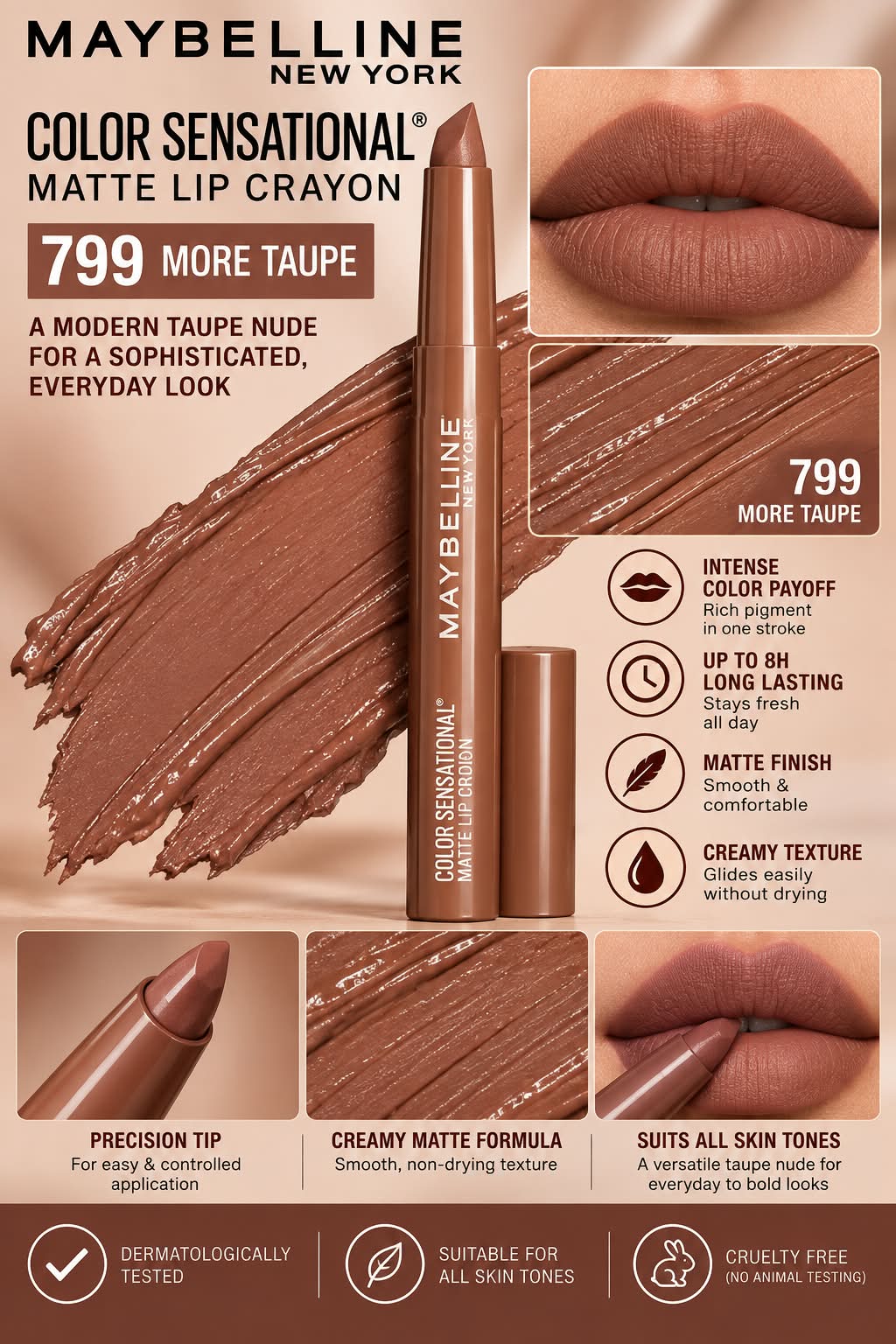 Maybelline New York Color Sensational Ultimattes Lipstick, Matte Finish