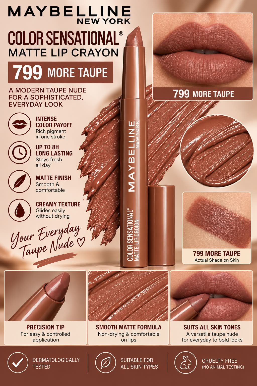 Maybelline New York Color Sensational Ultimattes Lipstick, Matte Finish