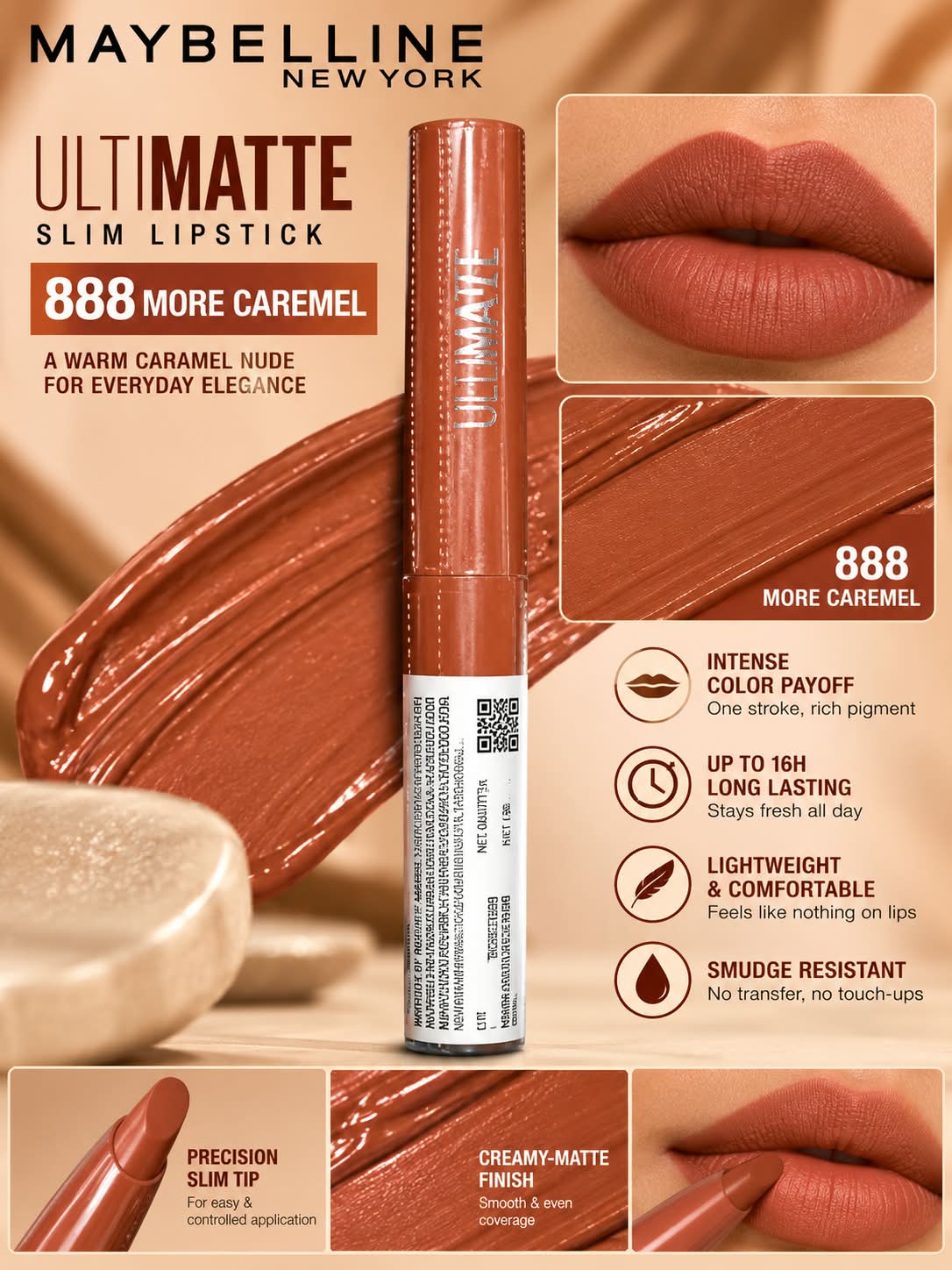 Maybelline New York Color Sensational Ultimattes Lipstick, Matte Finish