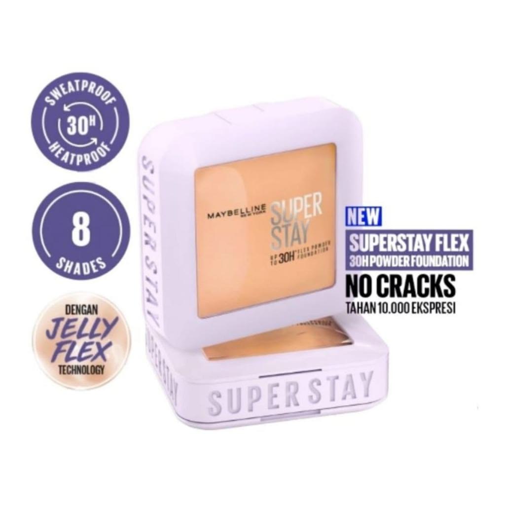 Maybelline New York Super Stay Flex Powder Foundation Compact, 120, Full Coverage, 30H Full Coverage, Perfect for Oily Skin, Waterproof & Sweatproof, 9g