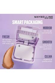 Maybelline New York Super Stay Flex Powder Foundation Compact, 120, Full Coverage, 30H Full Coverage, Perfect for Oily Skin, Waterproof & Sweatproof, 9g