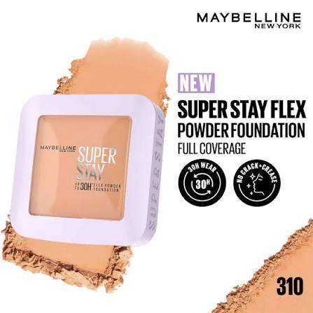 Maybelline New York Super Stay Flex Powder Foundation Compact, 120, Full Coverage, 30H Full Coverage, Perfect for Oily Skin, Waterproof & Sweatproof, 9g