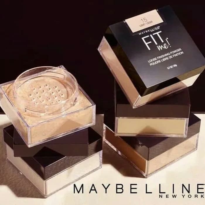 Maybelline New York Fit Me Loose Finishing Powder, Silky and Lightweight, Natural-looking beautiful skin, Quick blendable skin-friendly flawless makeup Loose Powder - Medium|20 grams