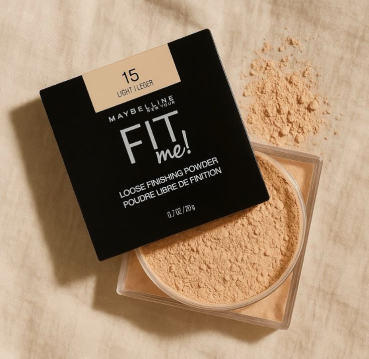 Maybelline New York Fit Me Loose Finishing Powder, Silky and Lightweight, Natural-looking beautiful skin, Quick blendable skin-friendly flawless makeup Loose Powder - Medium|20 grams