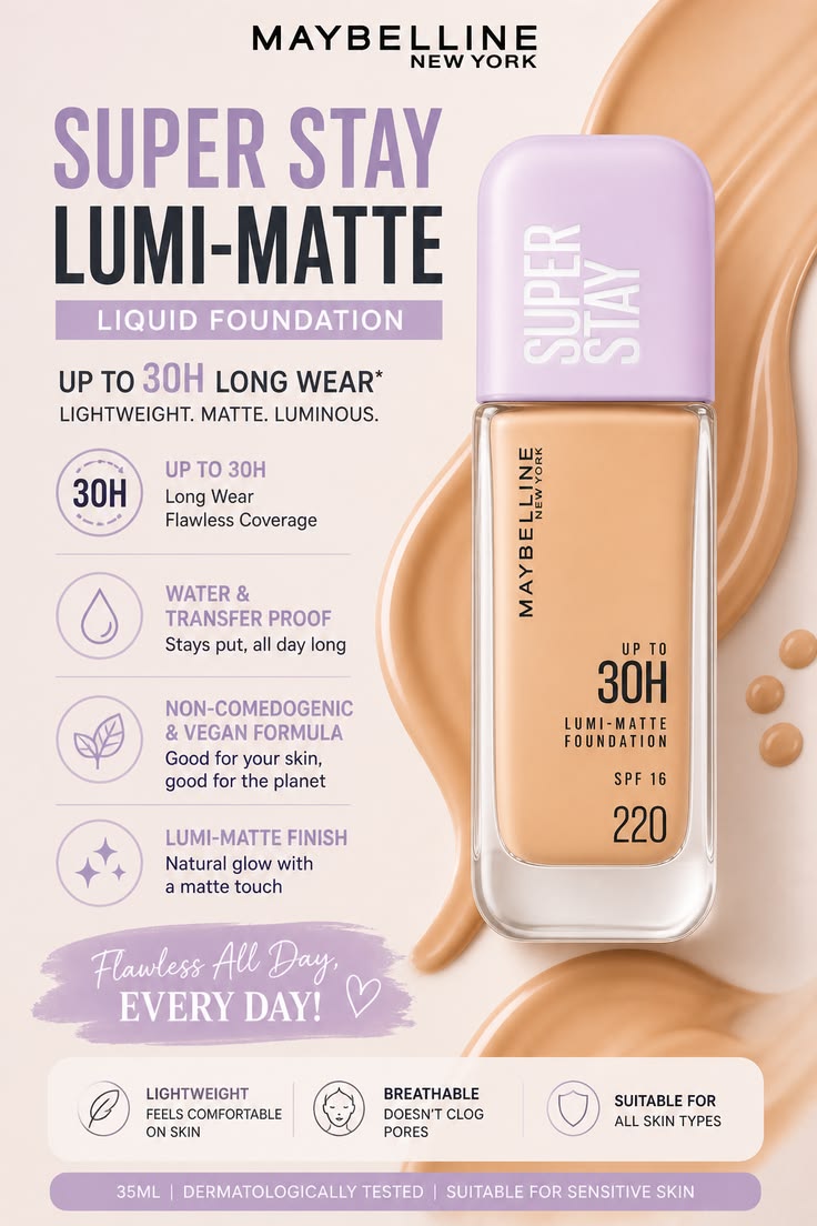Maybelline Super Stay Up To 30H Lumi-Matte Foundation SPF 18