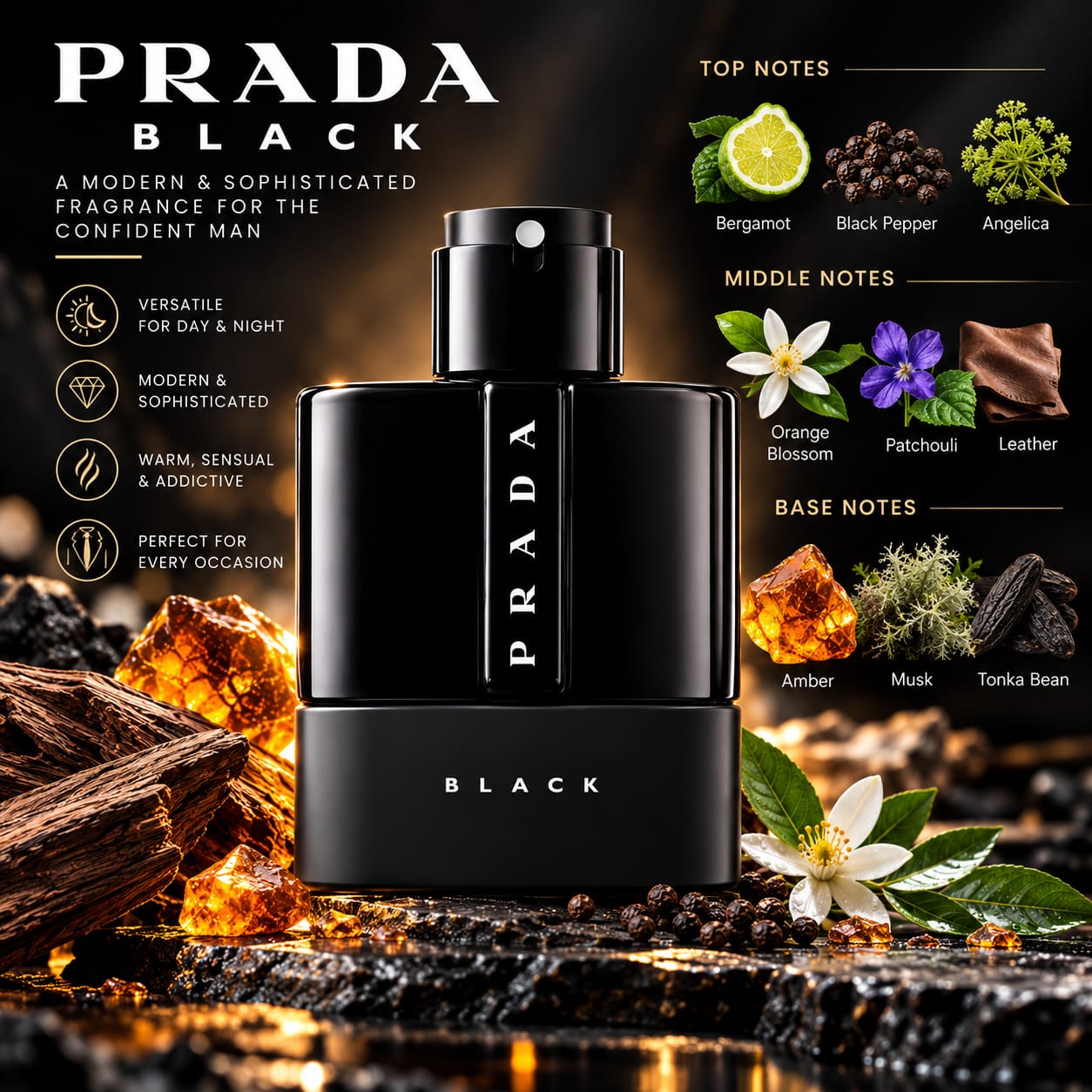 Prada Luna Rossa Black Perfume For Men EDP 100ml