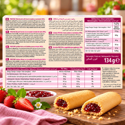 Prestige Filled Biscuits With Forest Strawberry Marmalade 134g