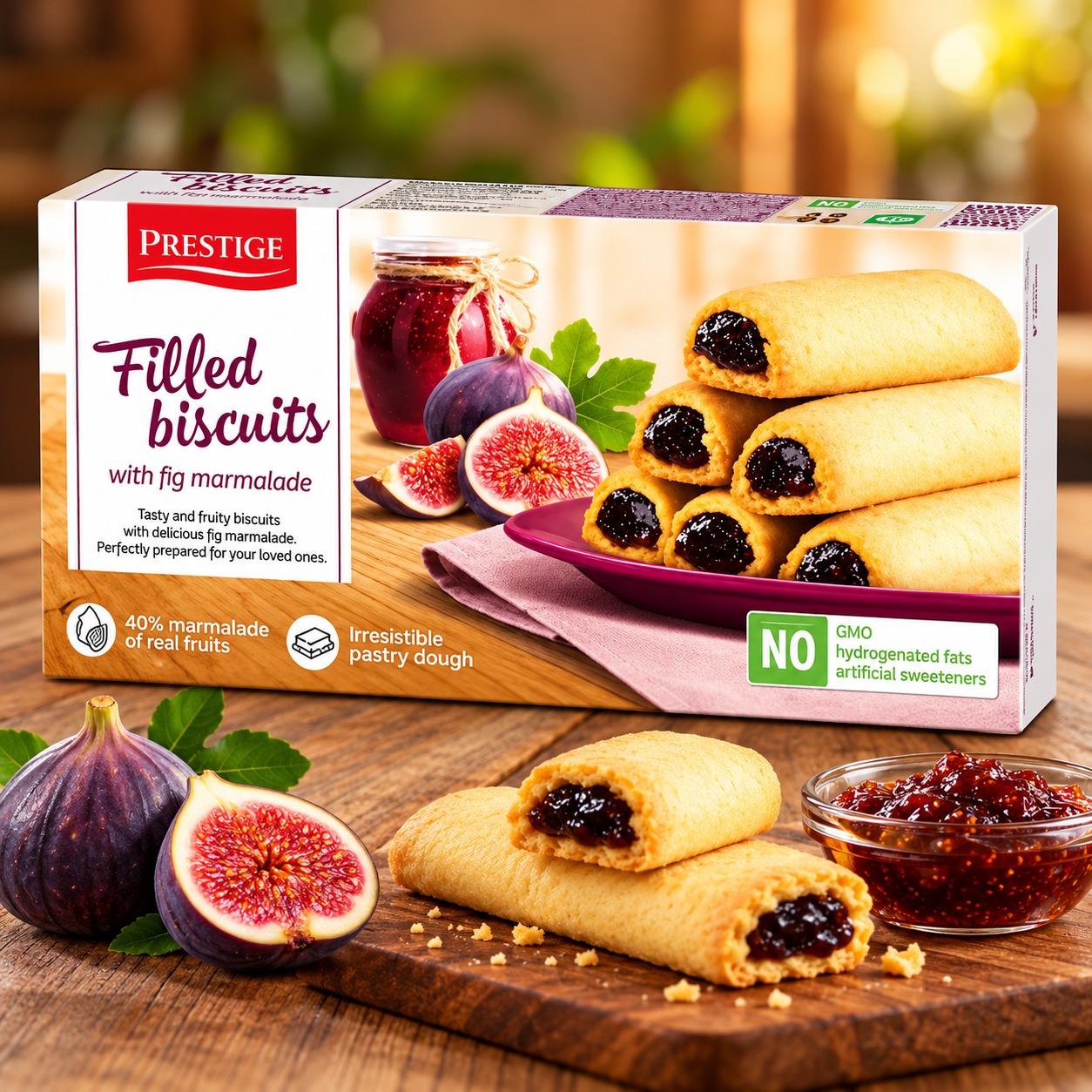 Prestige Filled Biscuits With Fig Marmalade 134g