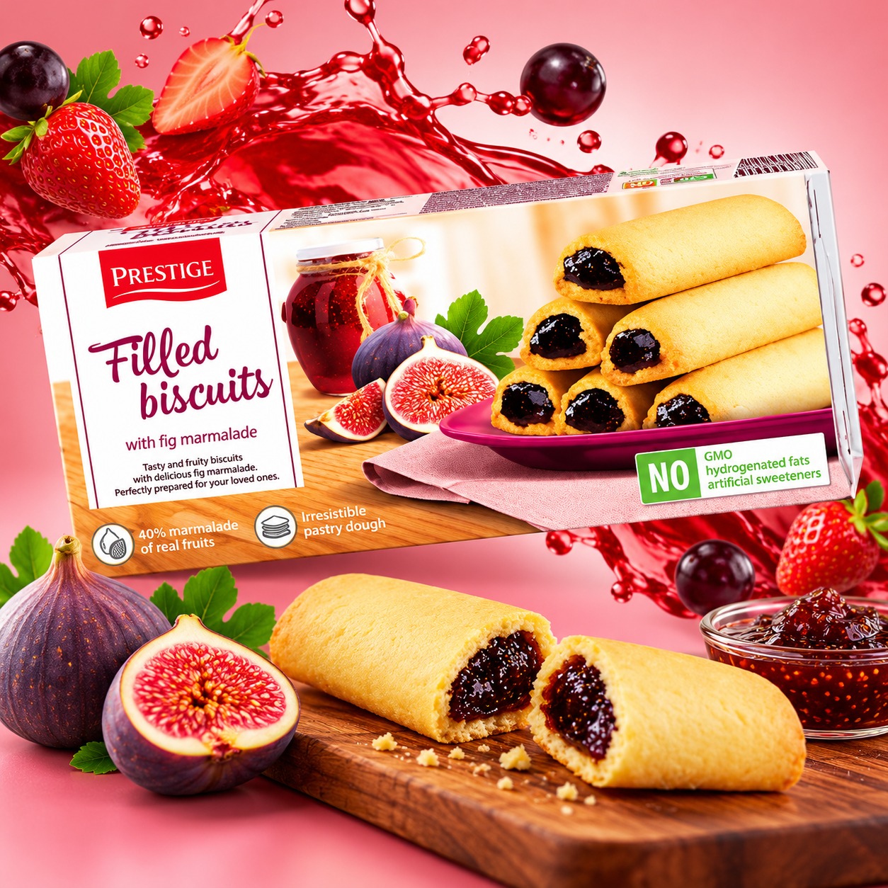 Prestige Filled Biscuits With Fig Marmalade 134g