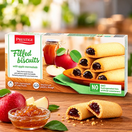 Prestige Filled Biscuits With Apple Marmalade 134g