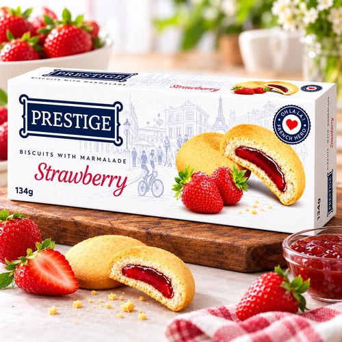 Prestige Biscuits With Marmalade Strawberry 134g