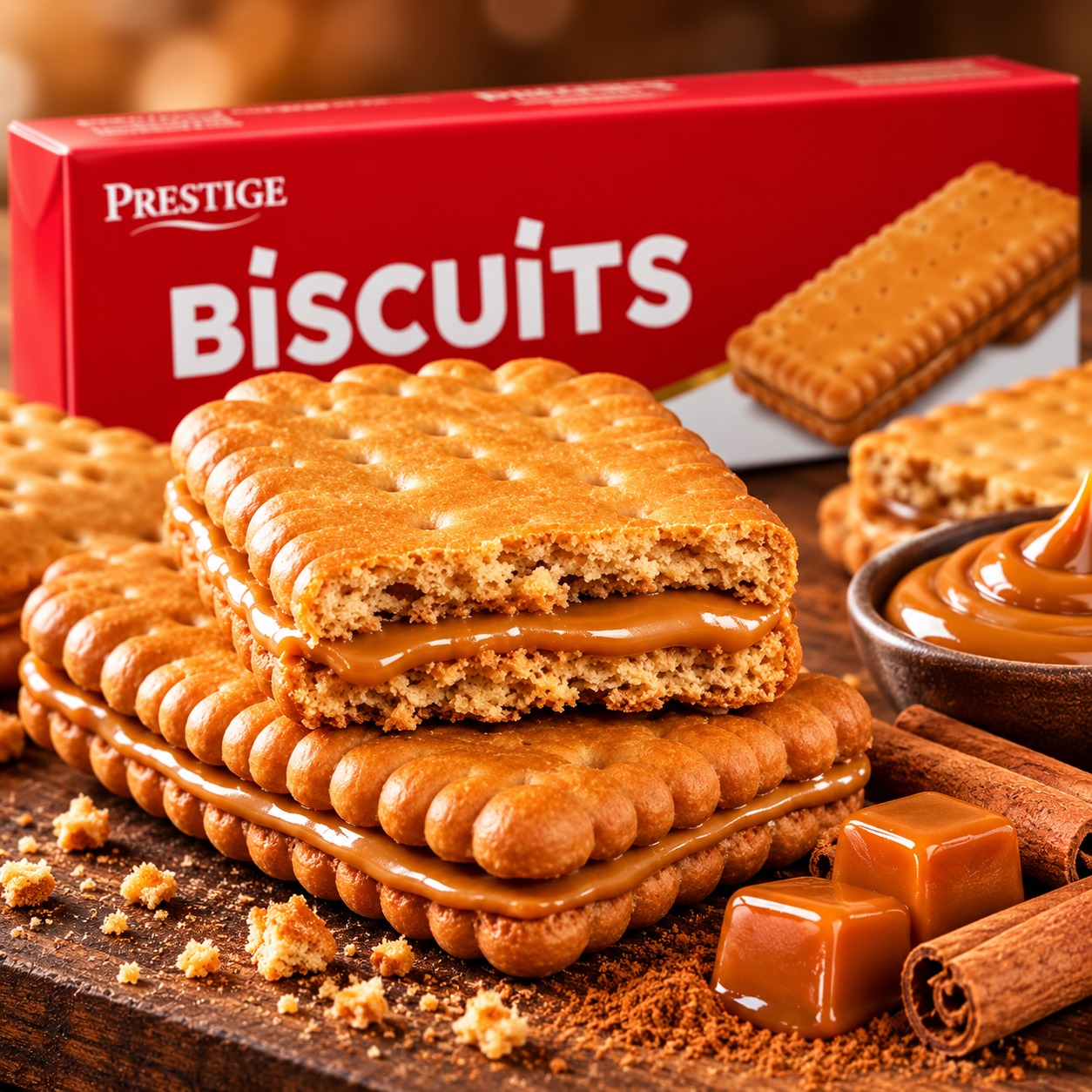 Prestige Biscuits Caramel & Cinnamon Cream 126g