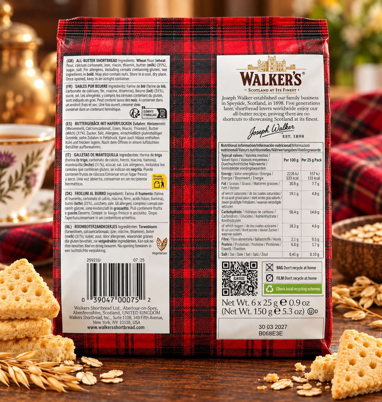 Walker’s Wee Shorties Mini Oat Shortbread 150gm