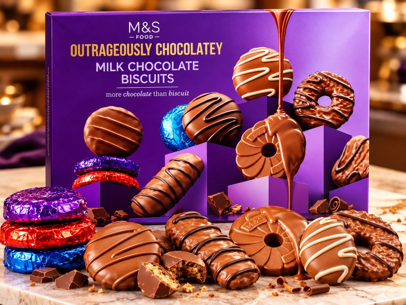 M&S Outrageously Chocolatey Milk Chocolate Biscuits 450gm