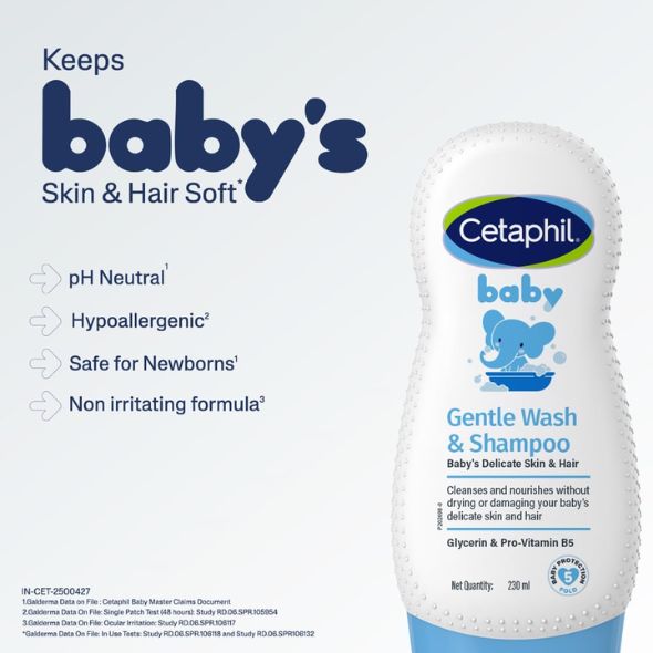 Cetaphil Baby Shampoo and Wash, 230 ml