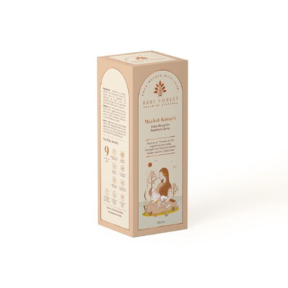 Mashak Kawach Mosquito Repellent Spray for Babies | With Lemongrass, Cedarwood & Lavender Oil