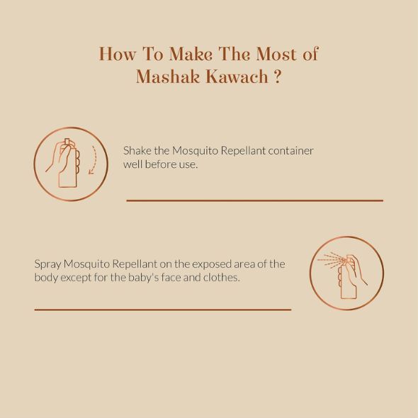 Mashak Kawach Mosquito Repellent Spray for Babies | With Lemongrass, Cedarwood & Lavender Oil