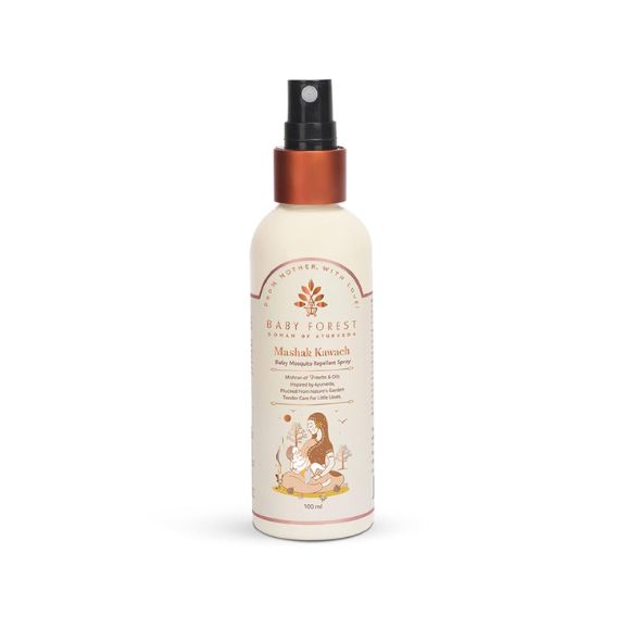 Mashak Kawach Mosquito Repellent Spray for Babies | With Lemongrass, Cedarwood & Lavender Oil