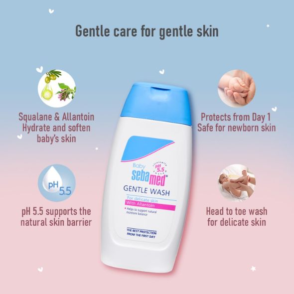 Sebamed Baby Gentle Wash | pH 5.5 | Baby Body Wash|Soap Free | Tear Free