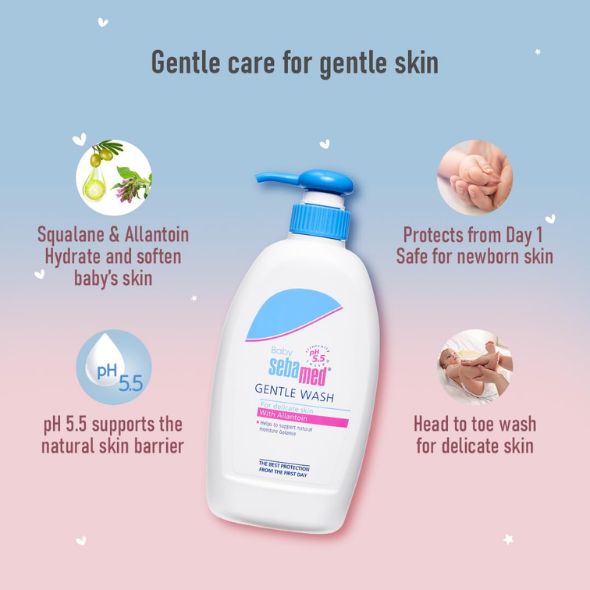 Sebamed Baby Gentle Wash | pH 5.5 | Baby Body Wash|Soap Free | Tear Free