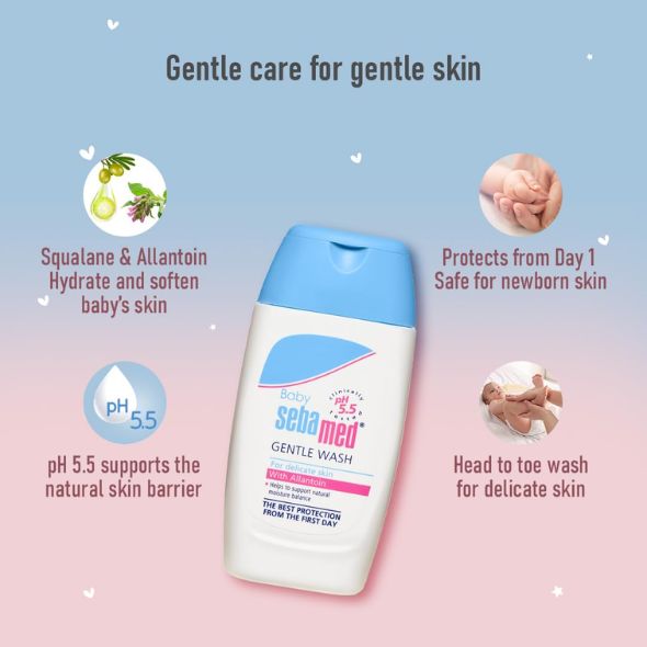 Sebamed Baby Gentle Wash | pH 5.5 | Baby Body Wash|Soap Free | Tear Free