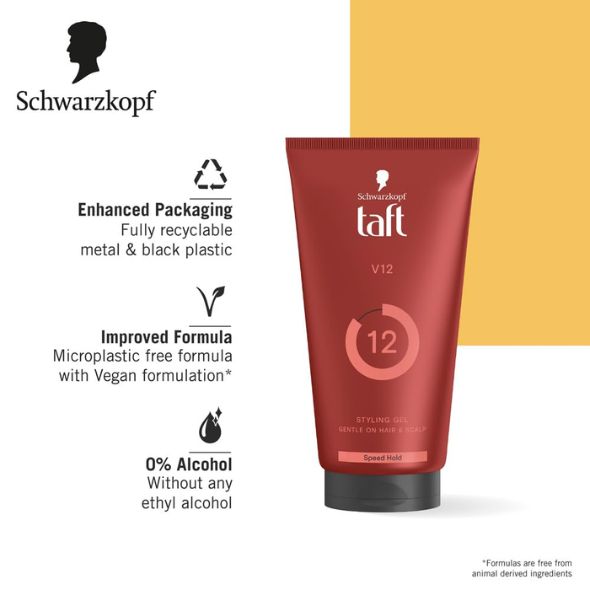 Schwarzkopf TAFT Power V12 Hair Gel With Speed Hold Technology