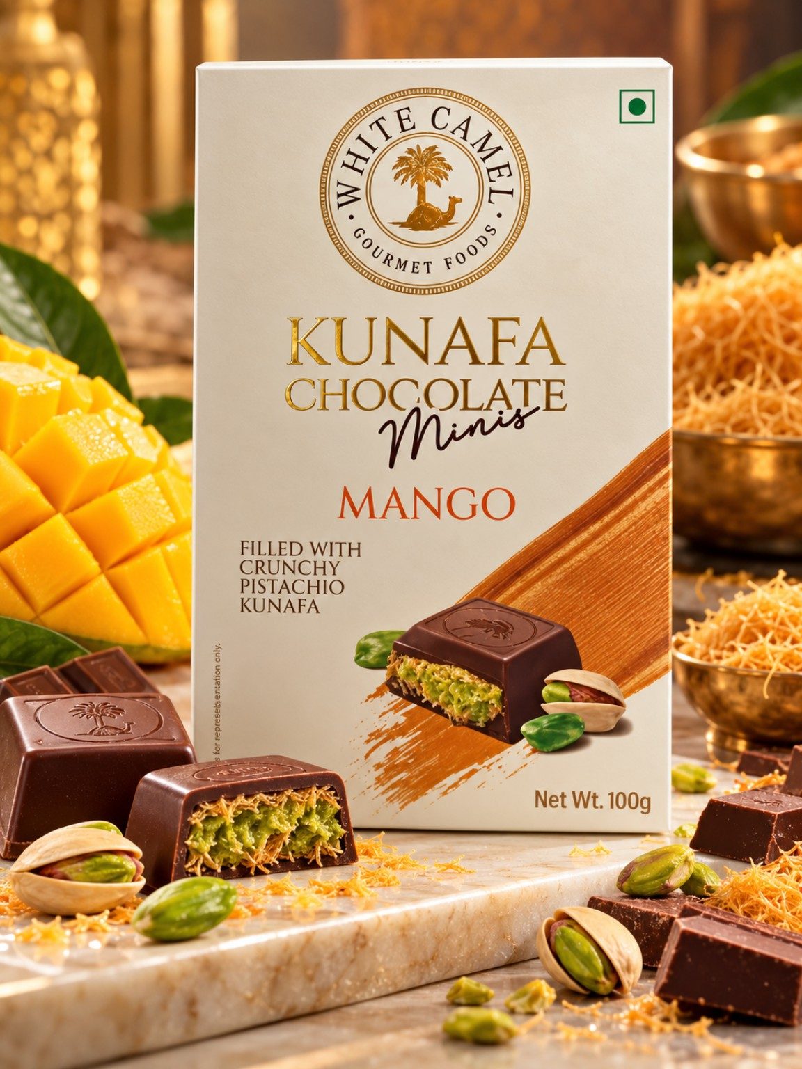 White Camel Kunafa Minis Mango Chocolate 100gm