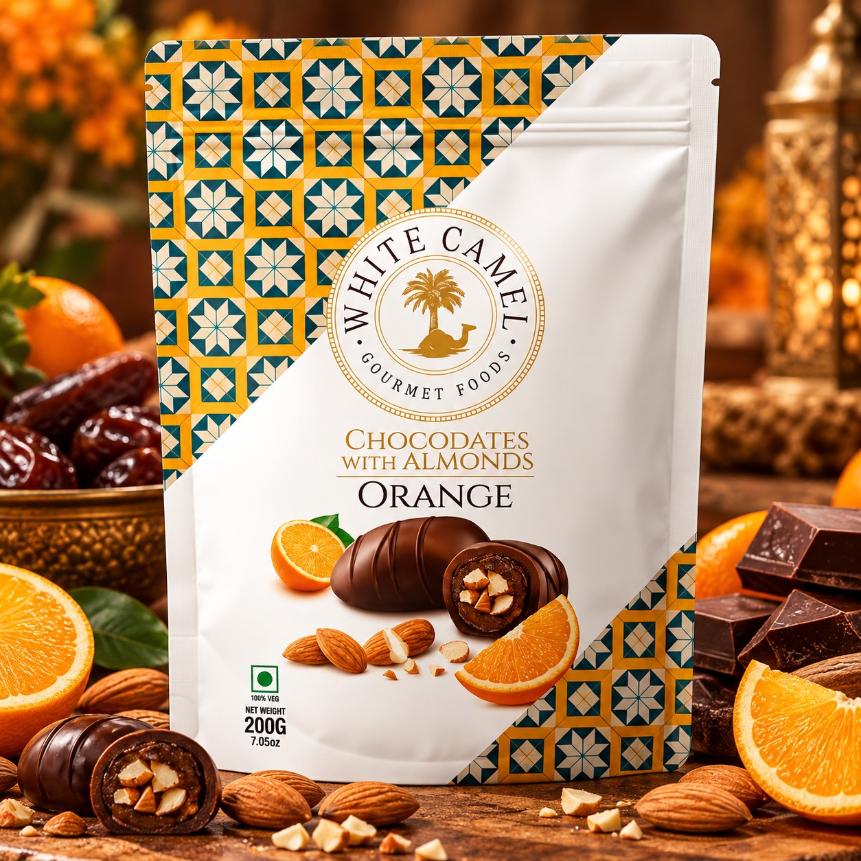 White Camel Chocodates With Almond Orange 200gm