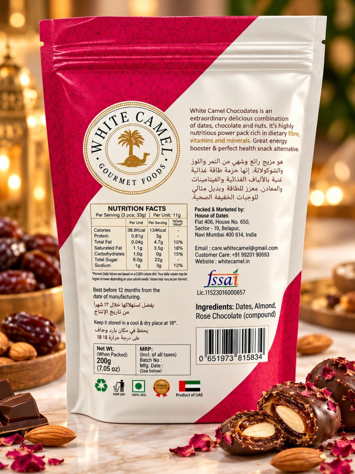 White Camel Chocodates With Rose Petals 200gm