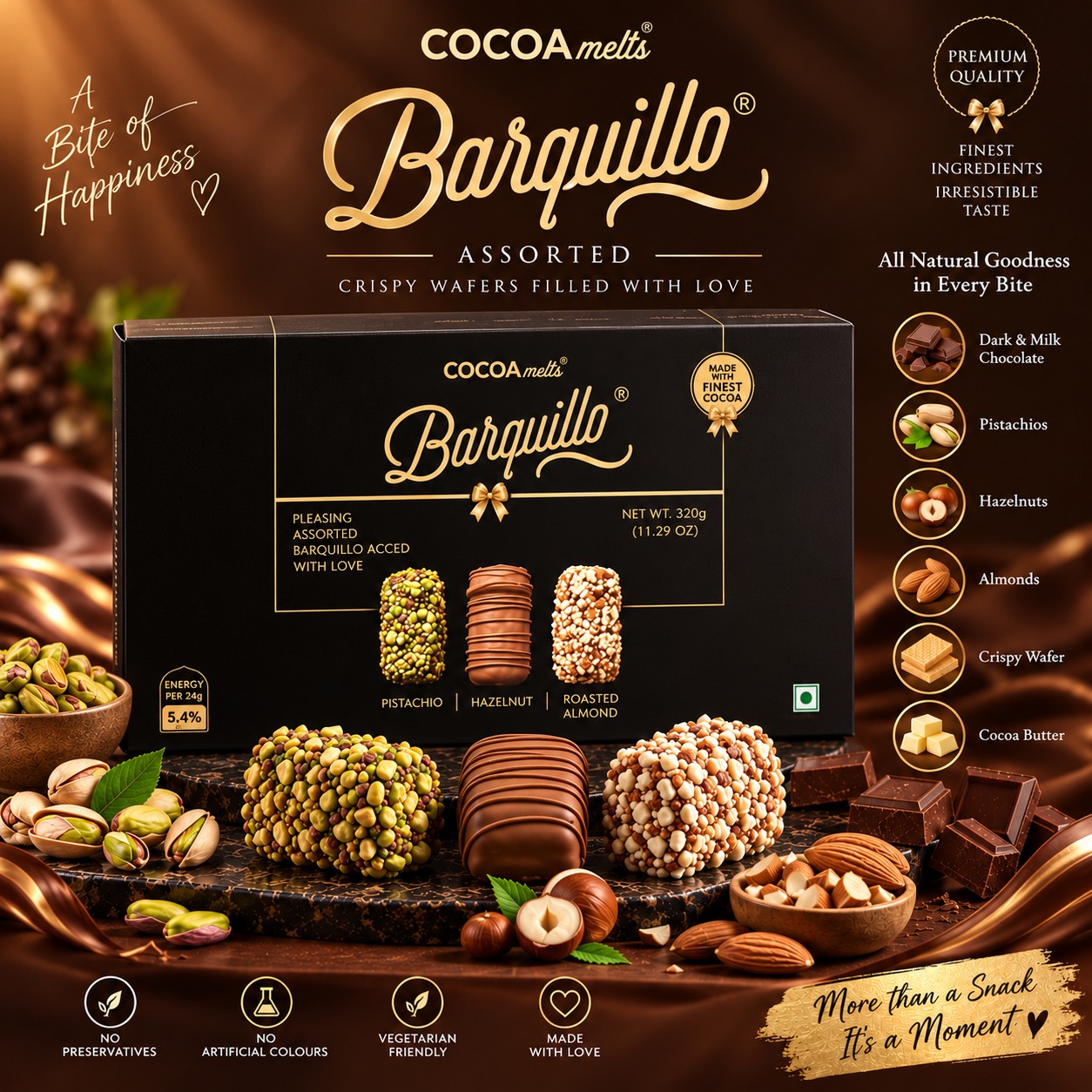 Cocoa Melts Barquillo Assorted 180gm