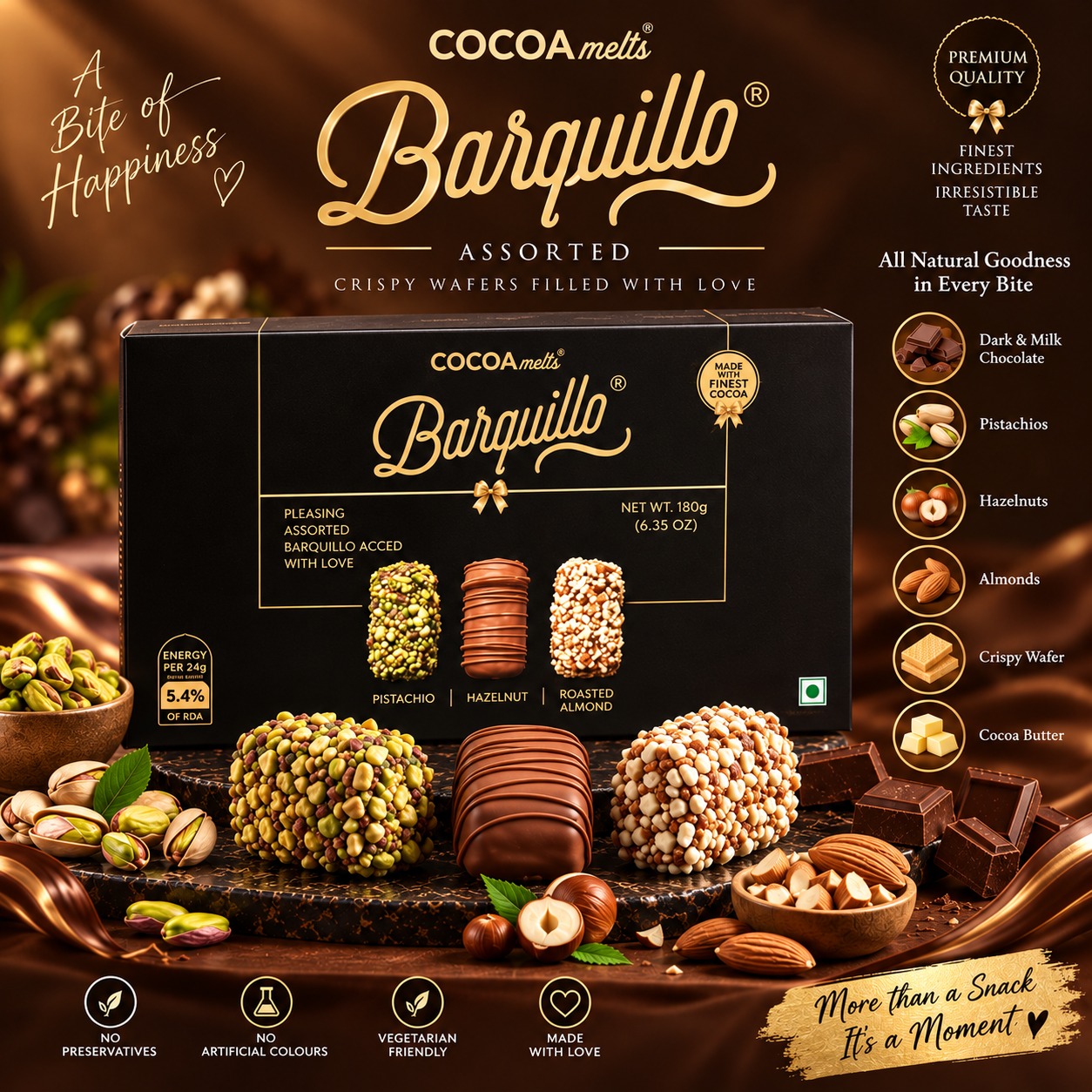 Cocoa Melts Barquillo Assorted 180gm