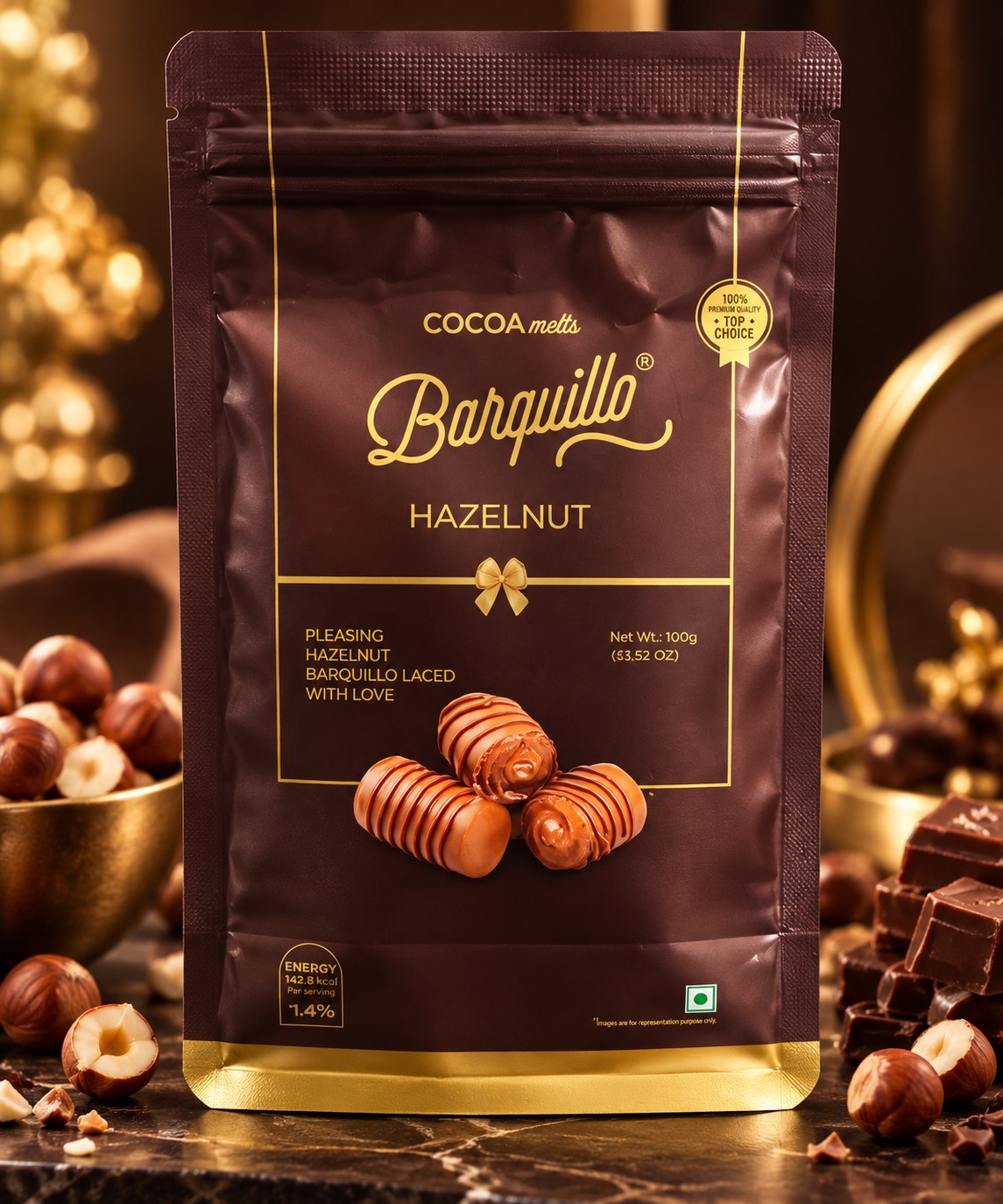 Cocoa Melts Barquillo Hazelnut Pouch 100gm