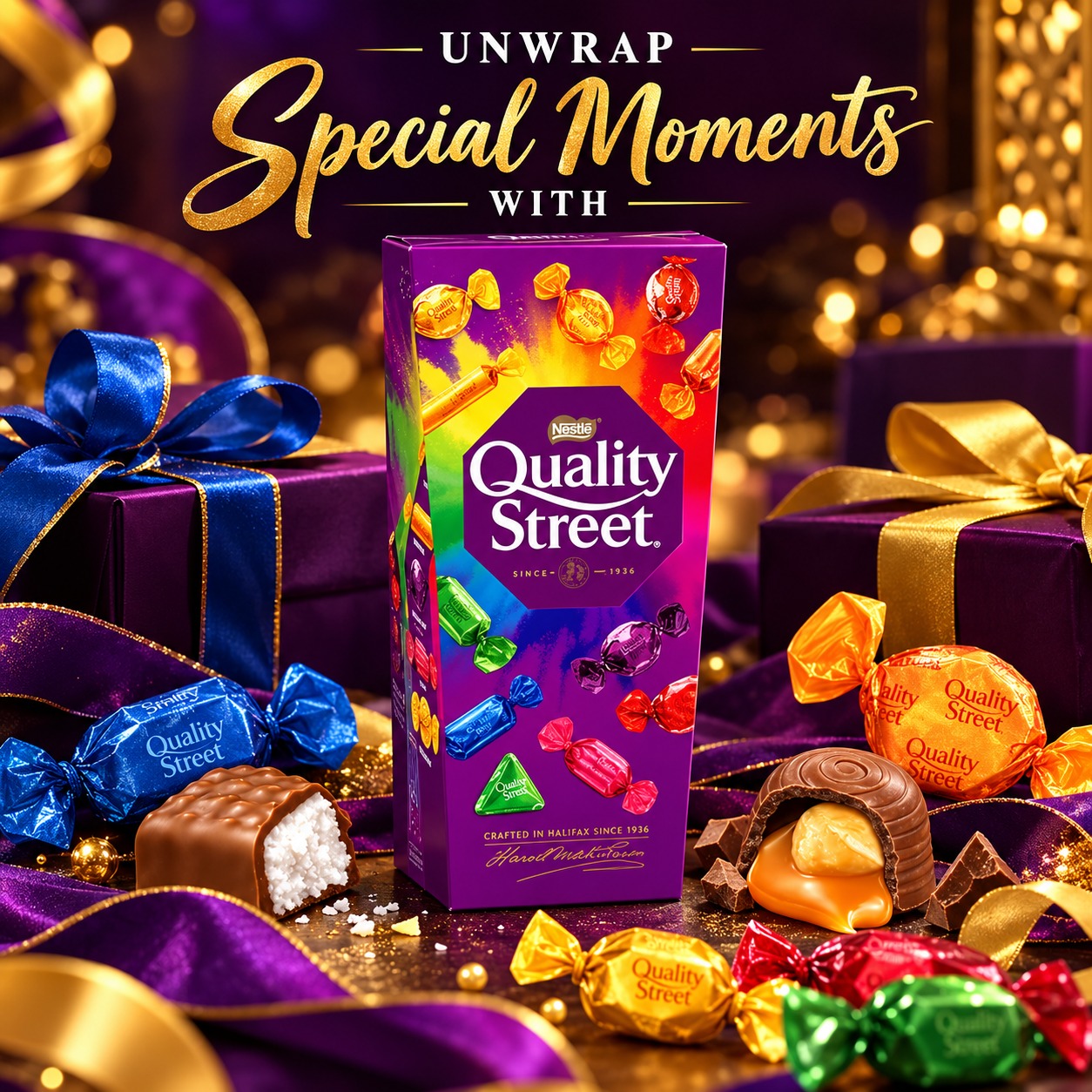 Nestles Quality Street Assorted Milk And Dark Chocolates And Toffees, 220g (Imported)