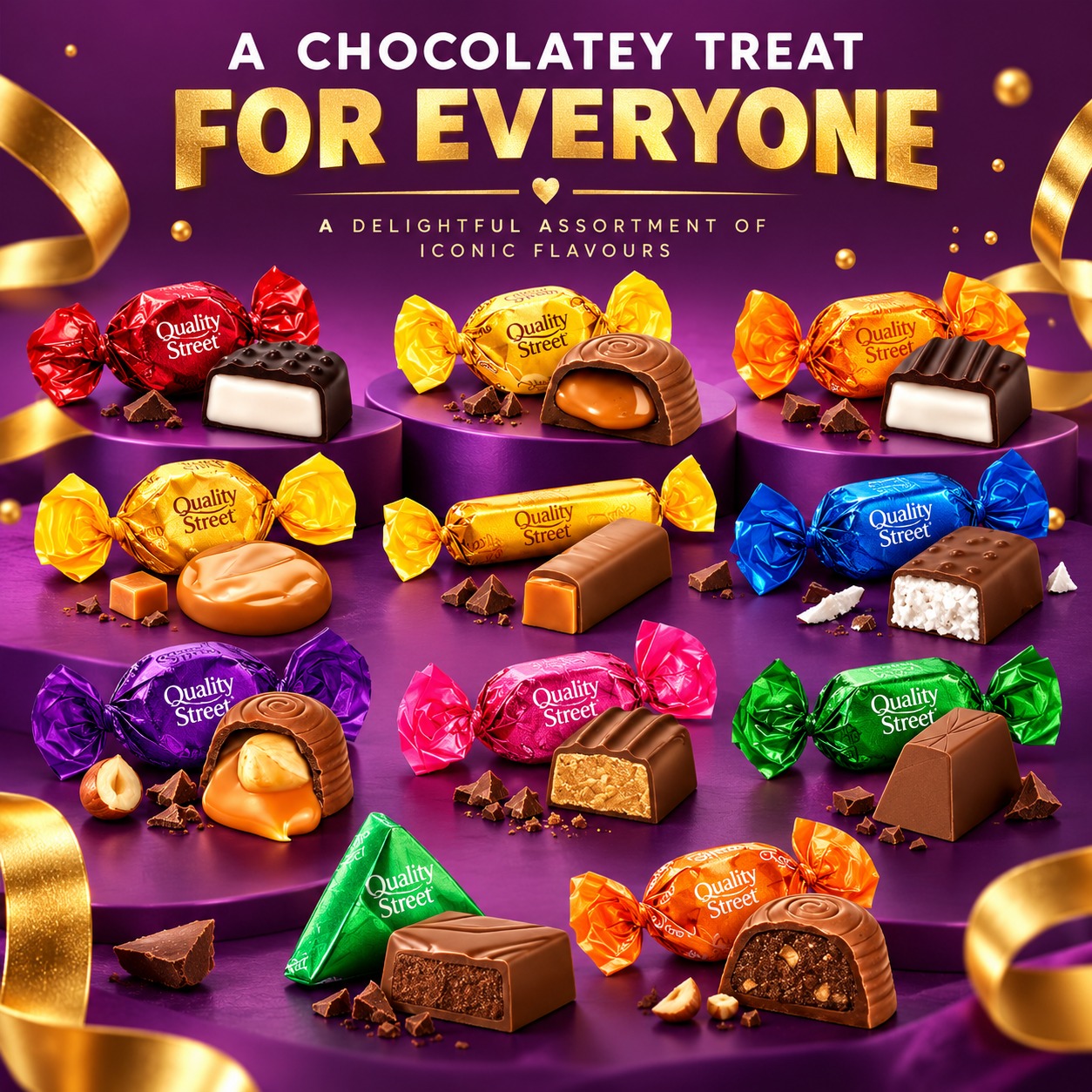Nestles Quality Street Assorted Milk And Dark Chocolates And Toffees, 220g (Imported)